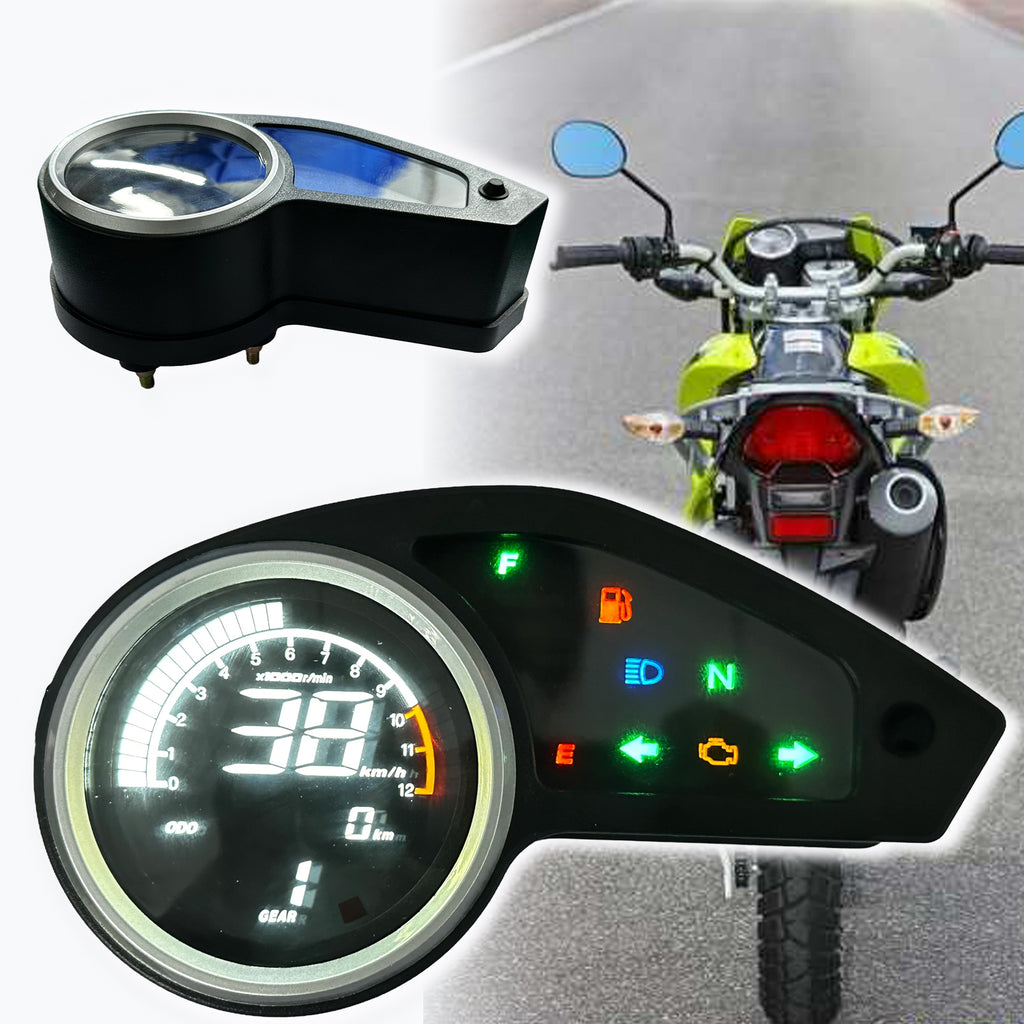 Painel digital universal para moto velocímetro tacômetro para (Honda NXR 150, Italika DM250X, Victory MRX 125, Vento Crossmax 200 Bros, Honda XR 150, Italika DM200, Digital XL, XR, MRX Y, Zanella ZR 200)