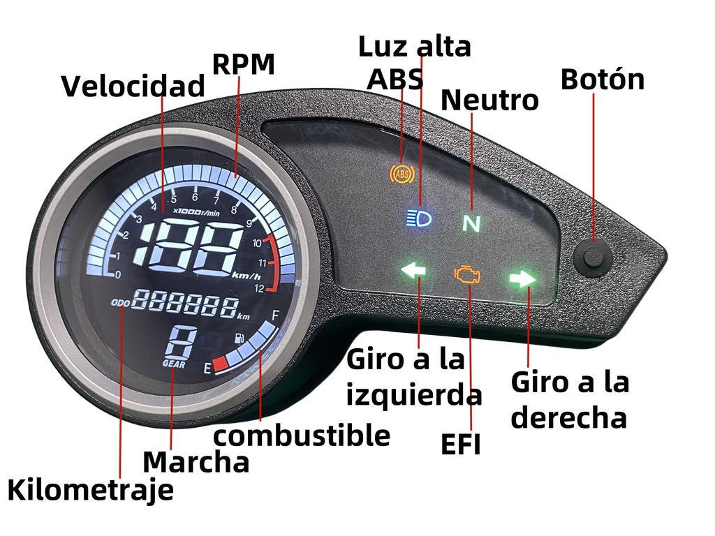 Painel digital universal para moto velocímetro tacômetro para (Honda NXR 150, Italika DM250X, Victory MRX 125, Vento Crossmax 200 Bros, Honda XR 150, Italika DM200, Digital XL, XR, MRX Y, Zanella ZR 200)