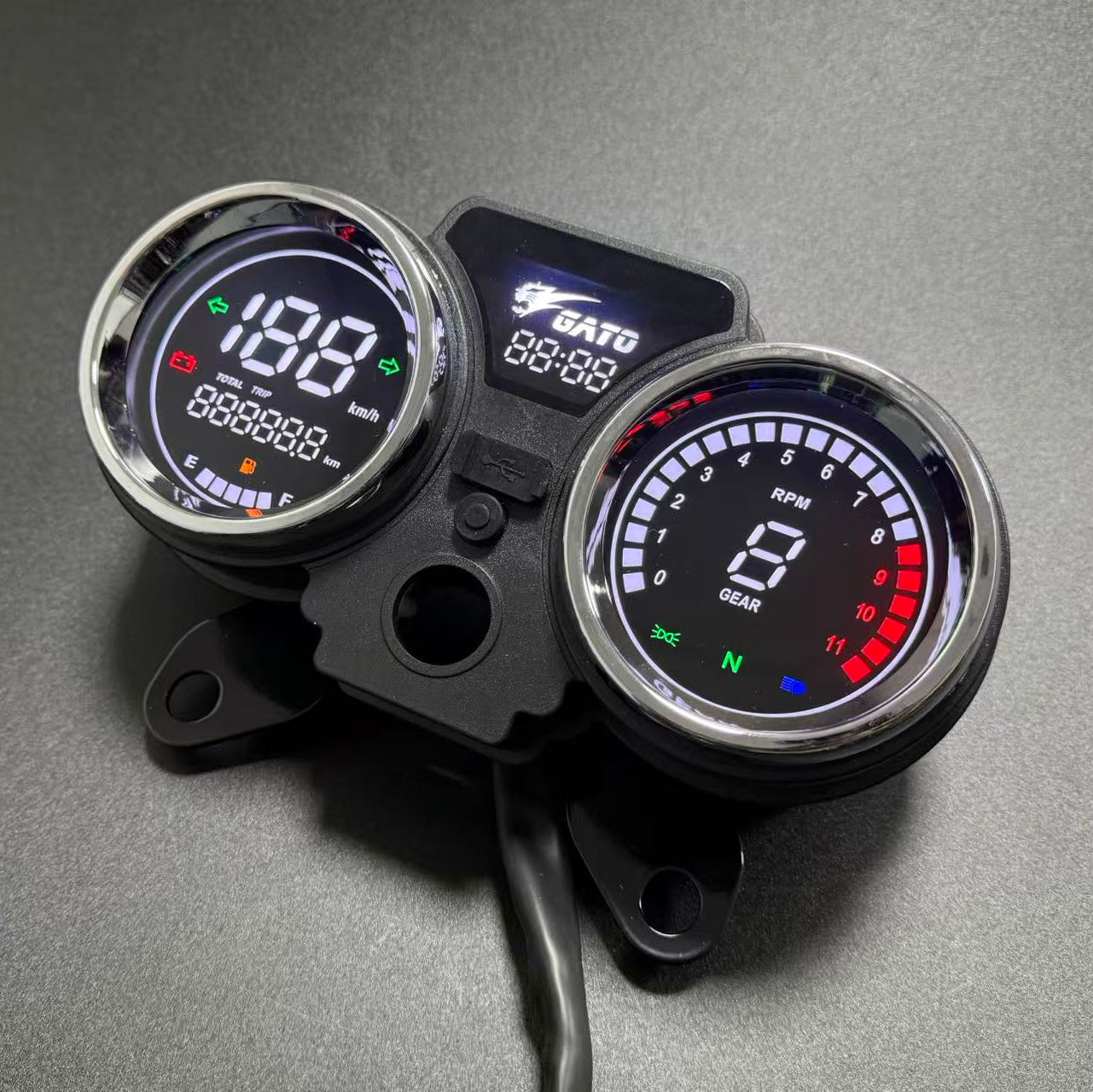 Painel digital para moto velocímetro tacômetro para (GN125, CM125, Italika Dt 125, Italika Ft 150, Suzuki GN 125, Italika Rc200, Ek Express 2024, Super Gato 150, CG 250, NOVO TAURO 200cc, VENTO Ryder 150, Kenton GL 200)