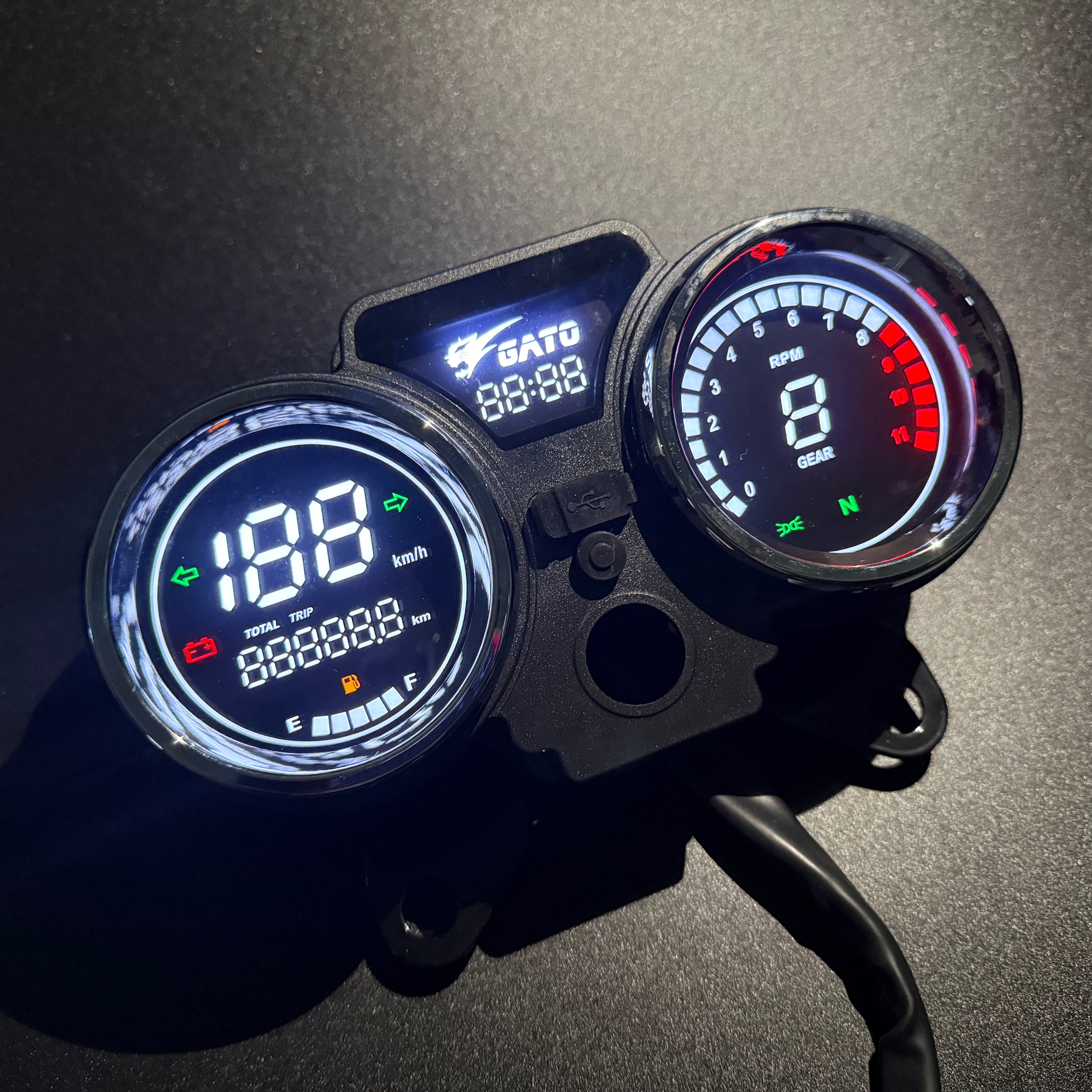 Painel digital para moto velocímetro tacômetro para (GN125, CM125, Italika Dt 125, Italika Ft 150, Suzuki GN 125, Italika Rc200, Ek Express 2024, Super Gato 150, CG 250, NOVO TAURO 200cc, VENTO Ryder 150, Kenton GL 200)