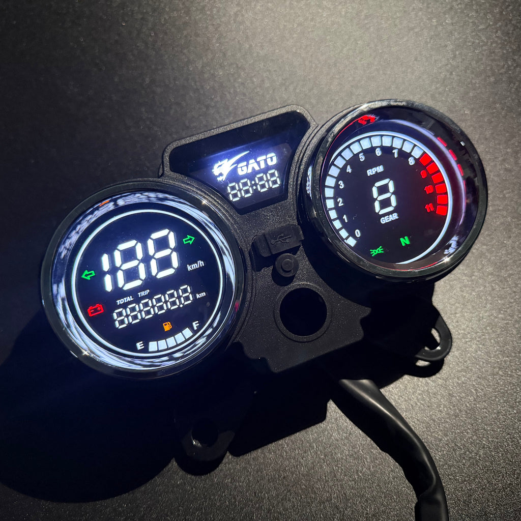 Painel digital para moto velocímetro tacômetro para (GN125, CM125, Italika Dt 125, Italika Ft 150, Suzuki GN 125, Italika Rc200, Ek Express 2024, Super Gato 150, CG 250, NOVO TAURO 200cc, VENTO Ryder 150, Kenton GL 200)