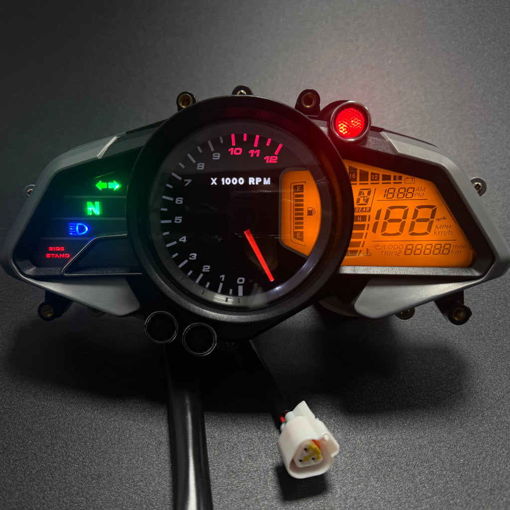 Painel digital para moto velocímetro tacômetro para (Bajaj Pulsar 200NS, Bajaj Pulsar 125NS, Bajaj Pulsar 160NS, Kawasaki Rouser NS160 Fi, Kawasaki Rouser NS150, Kawasaki Rouser RS200)