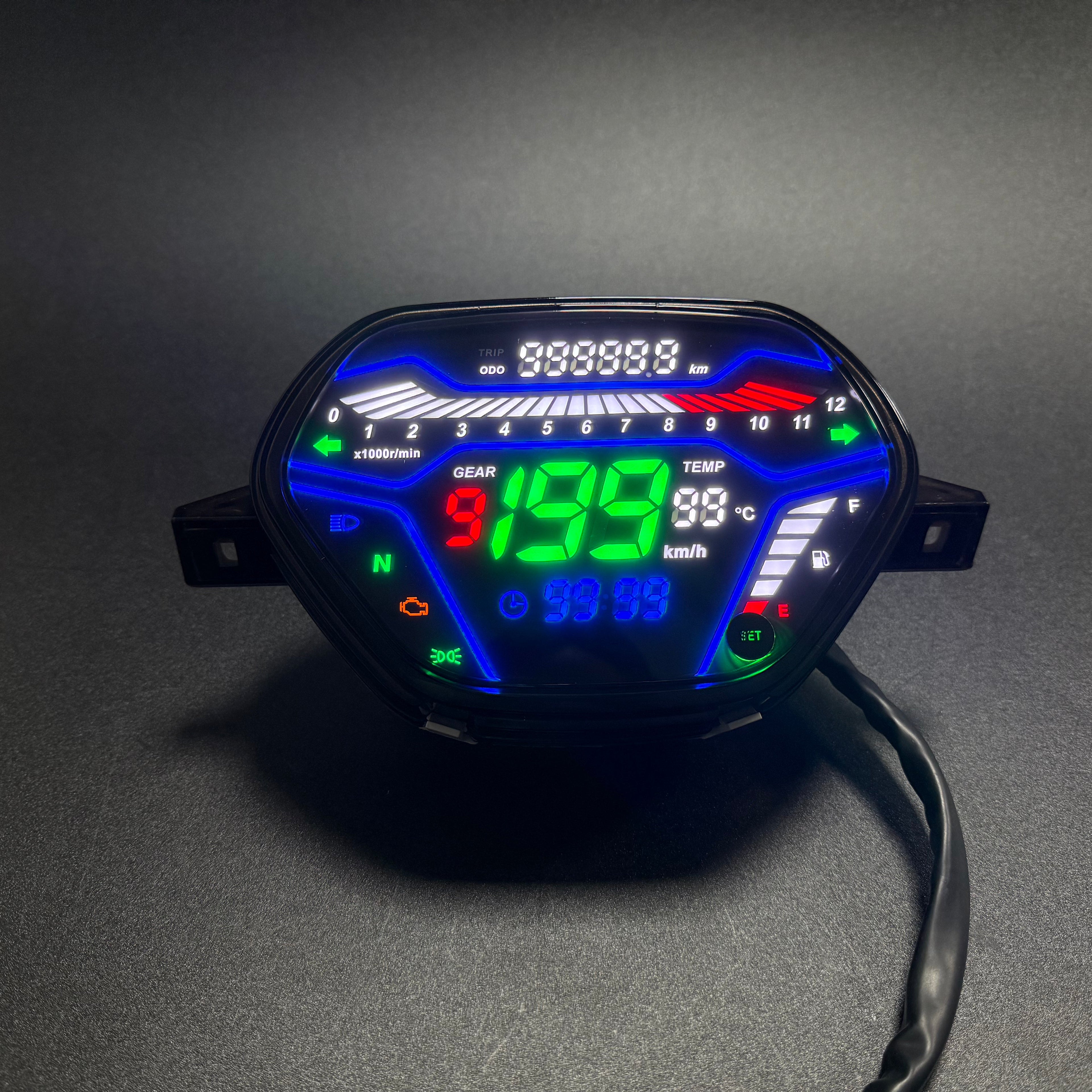 Painel digital de moto velocímetro tacômetro para (Honda Wave Alpha 100, Honda EX5 Class 1 / CX / DX, Wave CX Alpha, Wave110 DX, Italika At110, Shineray Phoenix 50, AKT 110)