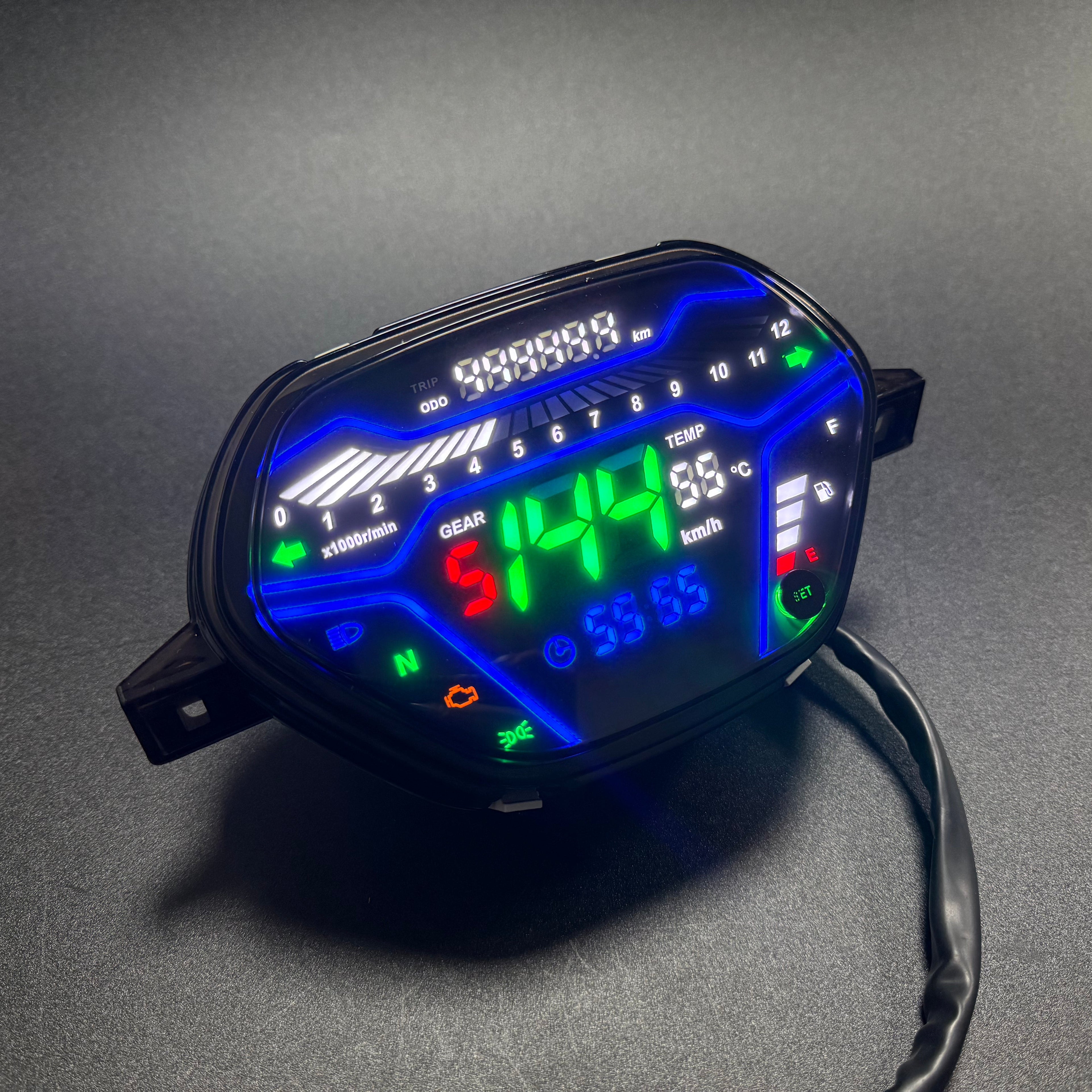Painel digital de moto velocímetro tacômetro para (Honda Wave Alpha 100, Honda EX5 Class 1 / CX / DX, Wave CX Alpha, Wave110 DX, Italika At110, Shineray Phoenix 50, AKT 110)