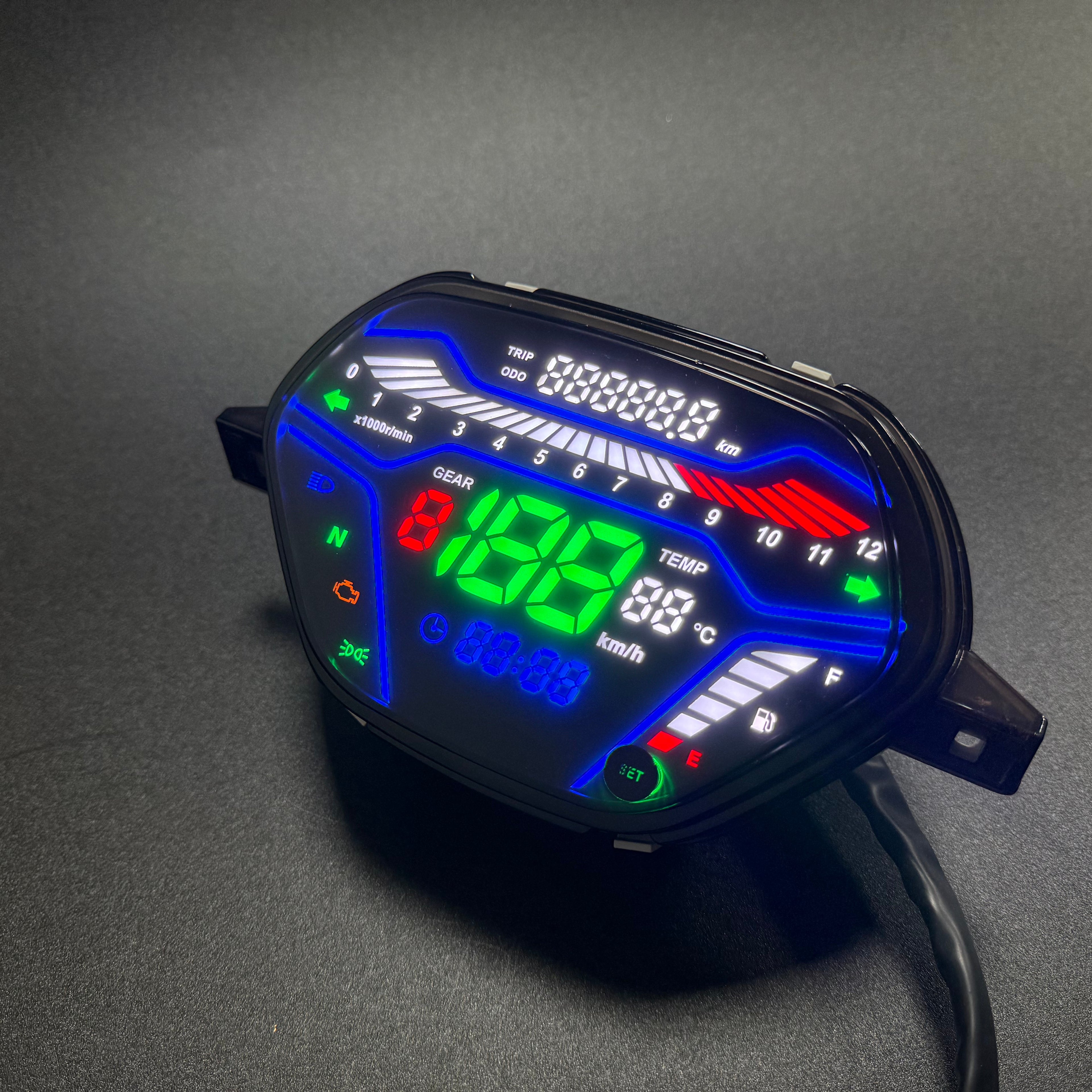 Painel digital de moto velocímetro tacômetro para (Honda Wave Alpha 100, Honda EX5 Class 1 / CX / DX, Wave CX Alpha, Wave110 DX, Italika At110, Shineray Phoenix 50, AKT 110)