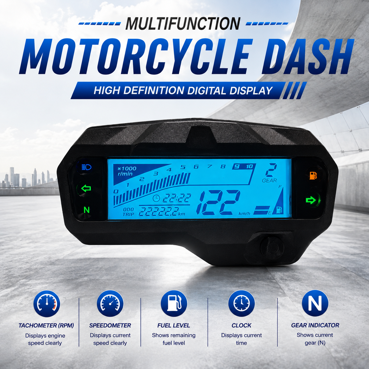 digital tablero para moto velocimetro tacometro for（digital tablero para moto velocimetro tacometro for（Yamaha FZ FI V2/Yamaha FZ-S FI V2、yamaha FZ FI 150 2.0）