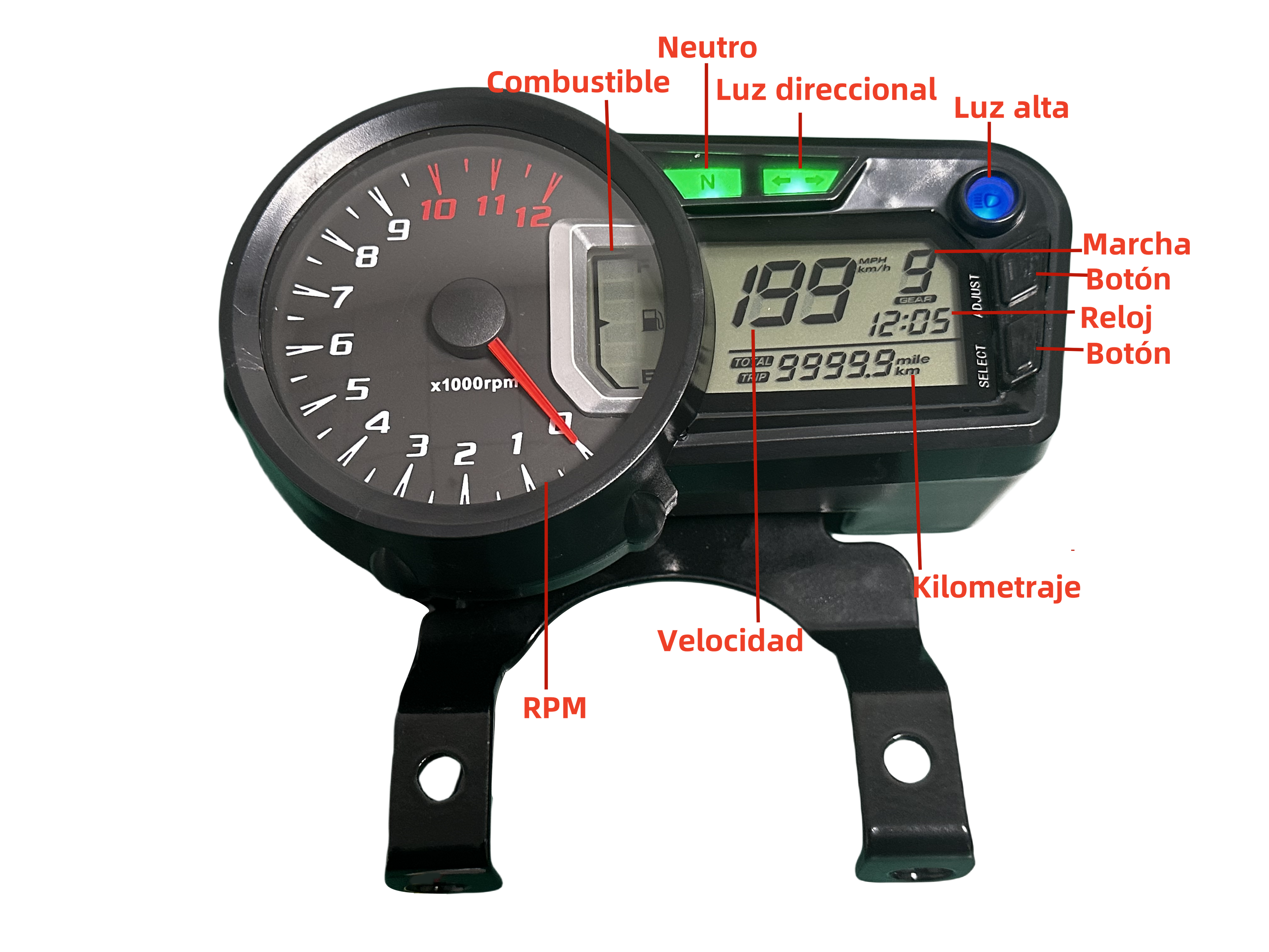 painel digital para moto velocímetro tacômetro para (Keeway RKV 125 200, Benelli VLX 150/Junak 125 S, Vento Tornado 300, Keeway 150 RK, Vento Tornado 250)