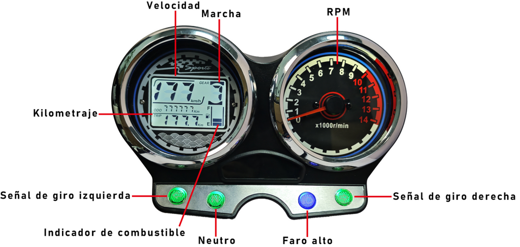 Painel digital para moto velocímetro tacômetro para (Suzuki Yes 125, Suzuki En125 En150 Gs125, Suzuki Thunder 125, Suzuki Gsr 150i, Suzuki En125-2a, Suzuki RGS 150i)