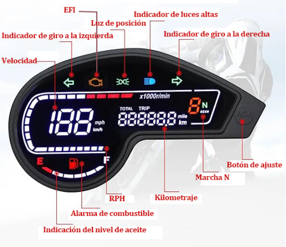 Painel digital universal para moto velocímetro tacômetro para (Honda nxr 150, italika DM150 DM200 DM250X, XM200, MRX125, Vento Crossmax200 Bros, honda XR 150, Italika DM200, GILERA SAHEL 150, Vento Crossmax 250, KATANA SMX 200, Empire Keeway TX150)