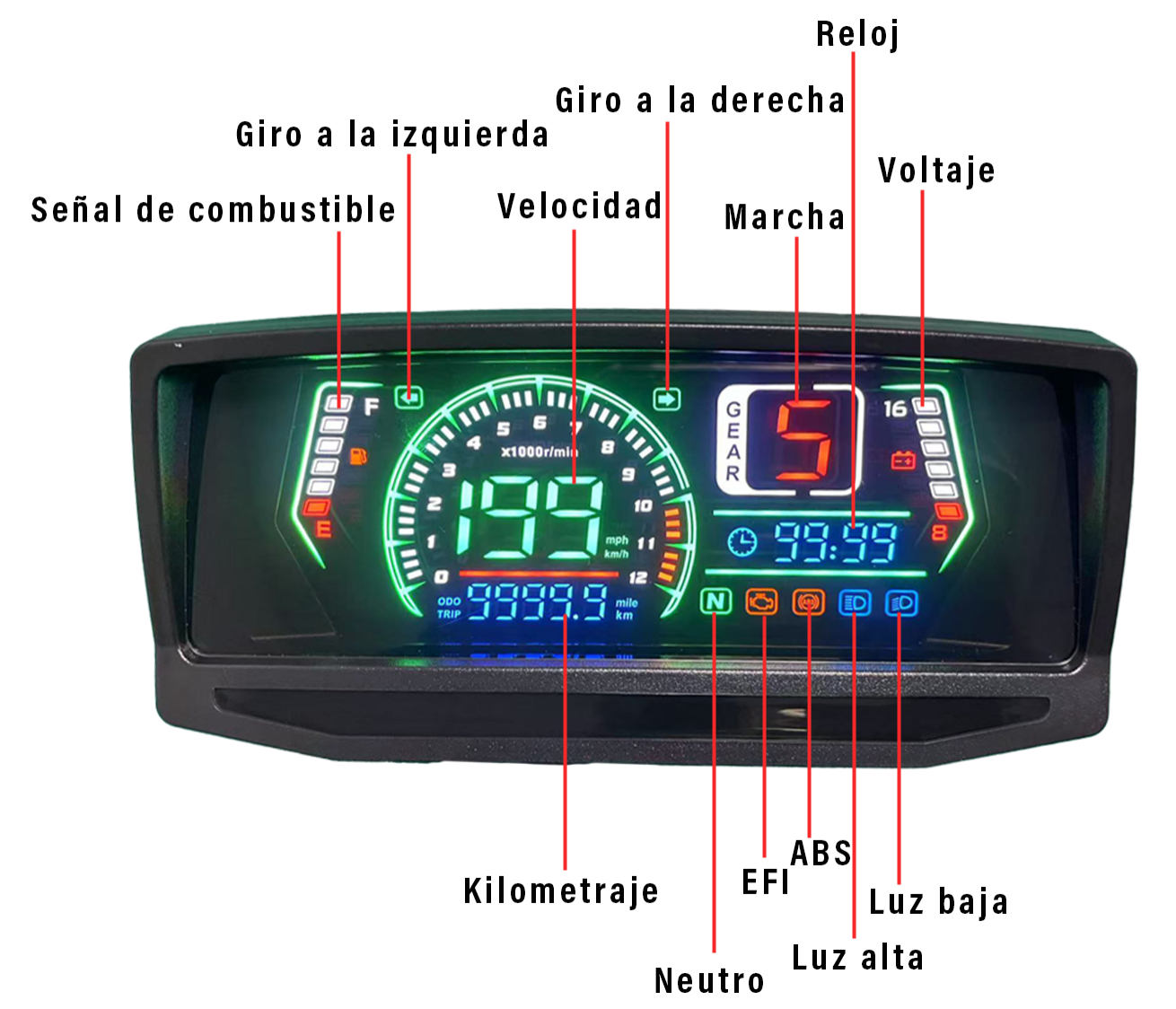 painel digital para moto velocímetro tacômetro para (Wuyang-Honda WY 125, GL PRO125, Keeway Horse 150 150cc, Honda CGL 125, Wanxin WY 150, Honda GL PRO, Honda GL MAX, ZS150-6, Lifan LF150, HONDA NL125, Velorex VX 125S, WX150-A 150)