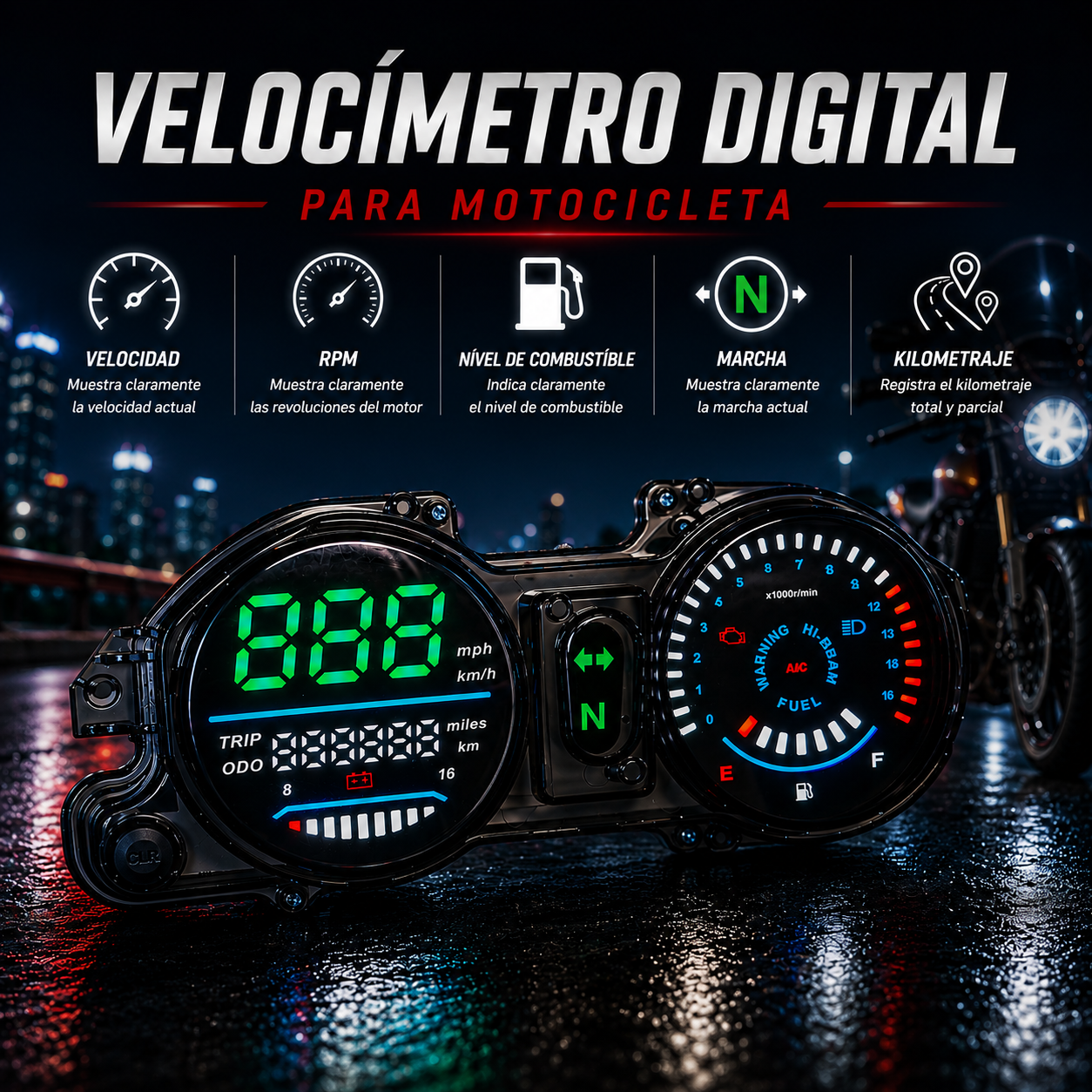 Painel digital universal para moto velocímetro tacômetro para (Titan 150 ESD 2009 CG Titan 150 painel Honda Titan Mix 150)