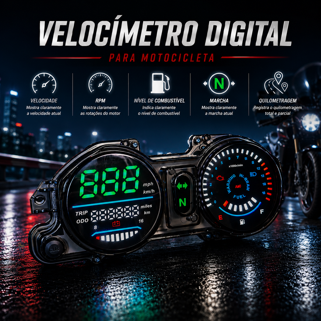 Painel digital universal para moto velocímetro tacômetro para (Titan 150 ESD 2009 CG Titan 150 painel Honda Titan Mix 150)