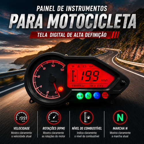 Painel digital para moto velocímetro tacômetro para (BAJAJ Pulsar 125 150 180 200 220NS)