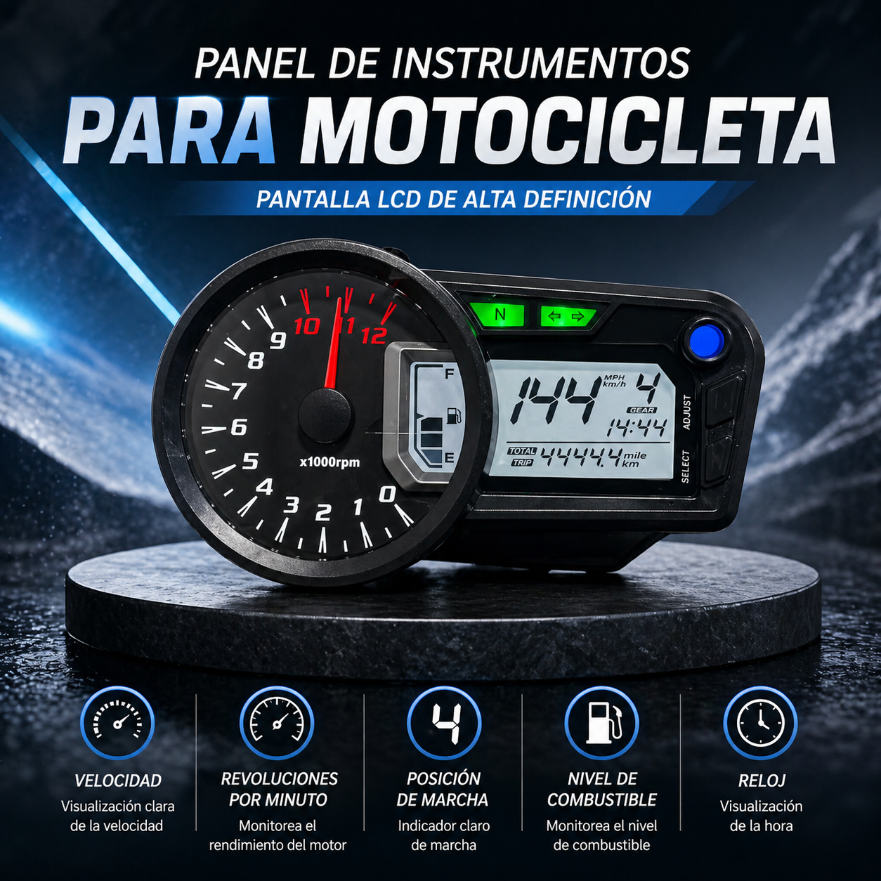 painel digital para moto velocímetro tacômetro para (Keeway RKV 125 200, Benelli VLX 150/Junak 125 S, Vento Tornado 300, Keeway 150 RK, Vento Tornado 250)