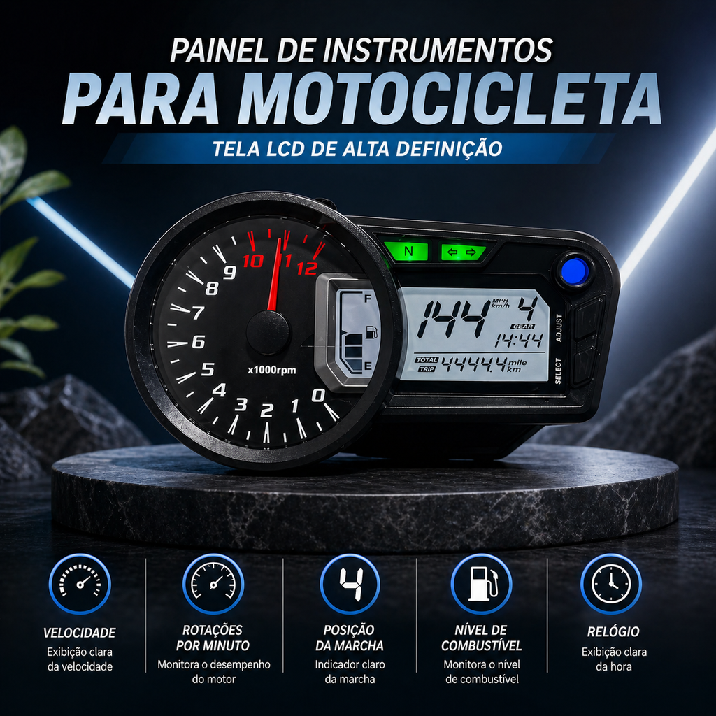 painel digital para moto velocímetro tacômetro para (Keeway RKV 125 200, Benelli VLX 150/Junak 125 S, Vento Tornado 300, Keeway 150 RK, Vento Tornado 250)