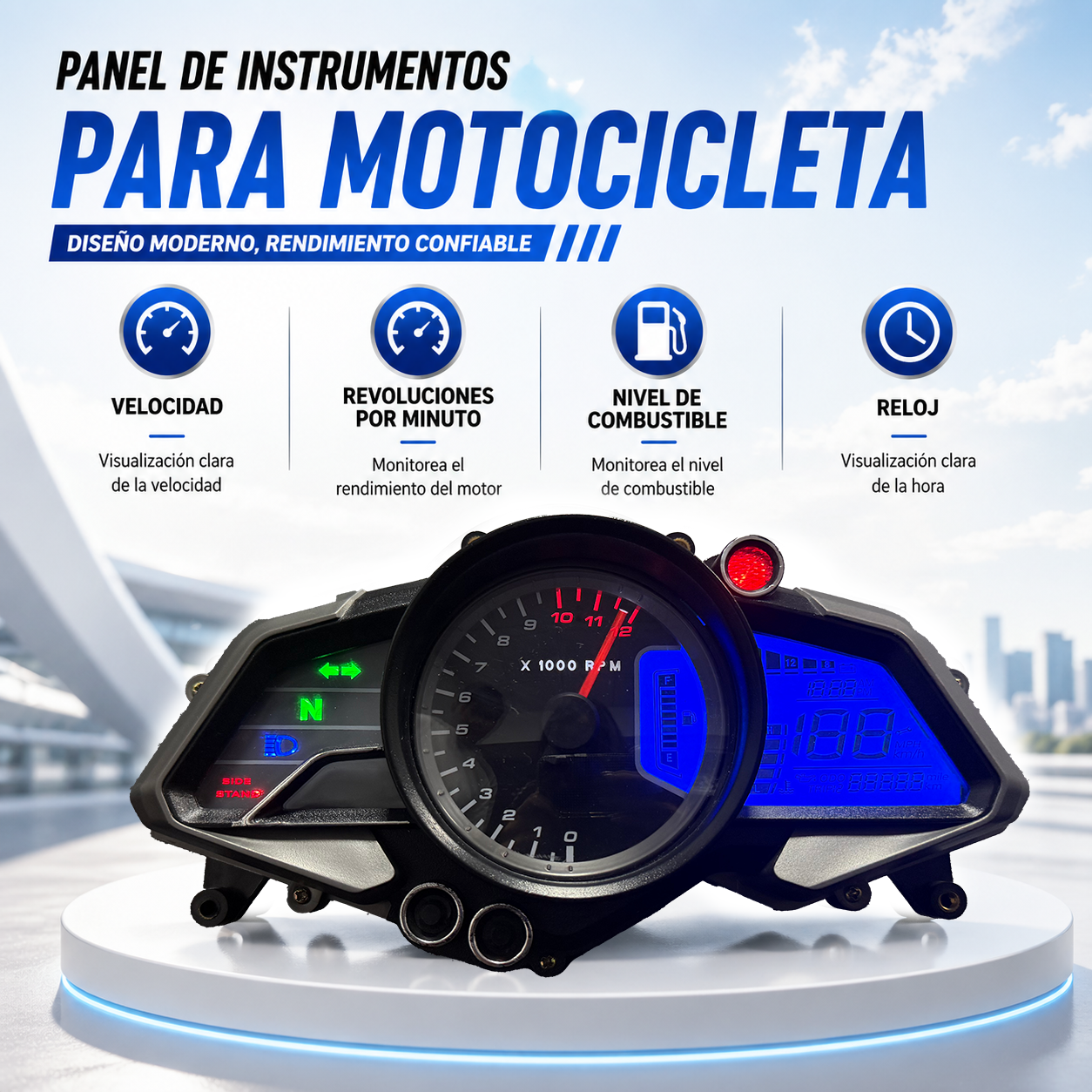 Painel digital para moto velocímetro tacômetro para (Bajaj Pulsar 200NS, Bajaj Pulsar 125NS, Bajaj Pulsar 160NS, Kawasaki Rouser NS160 Fi, Kawasaki Rouser NS150, Kawasaki Rouser RS200)