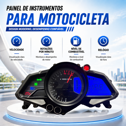 Painel digital para moto velocímetro tacômetro para (Bajaj Pulsar 200NS, Bajaj Pulsar 125NS, Bajaj Pulsar 160NS, Kawasaki Rouser NS160 Fi, Kawasaki Rouser NS150, Kawasaki Rouser RS200)
