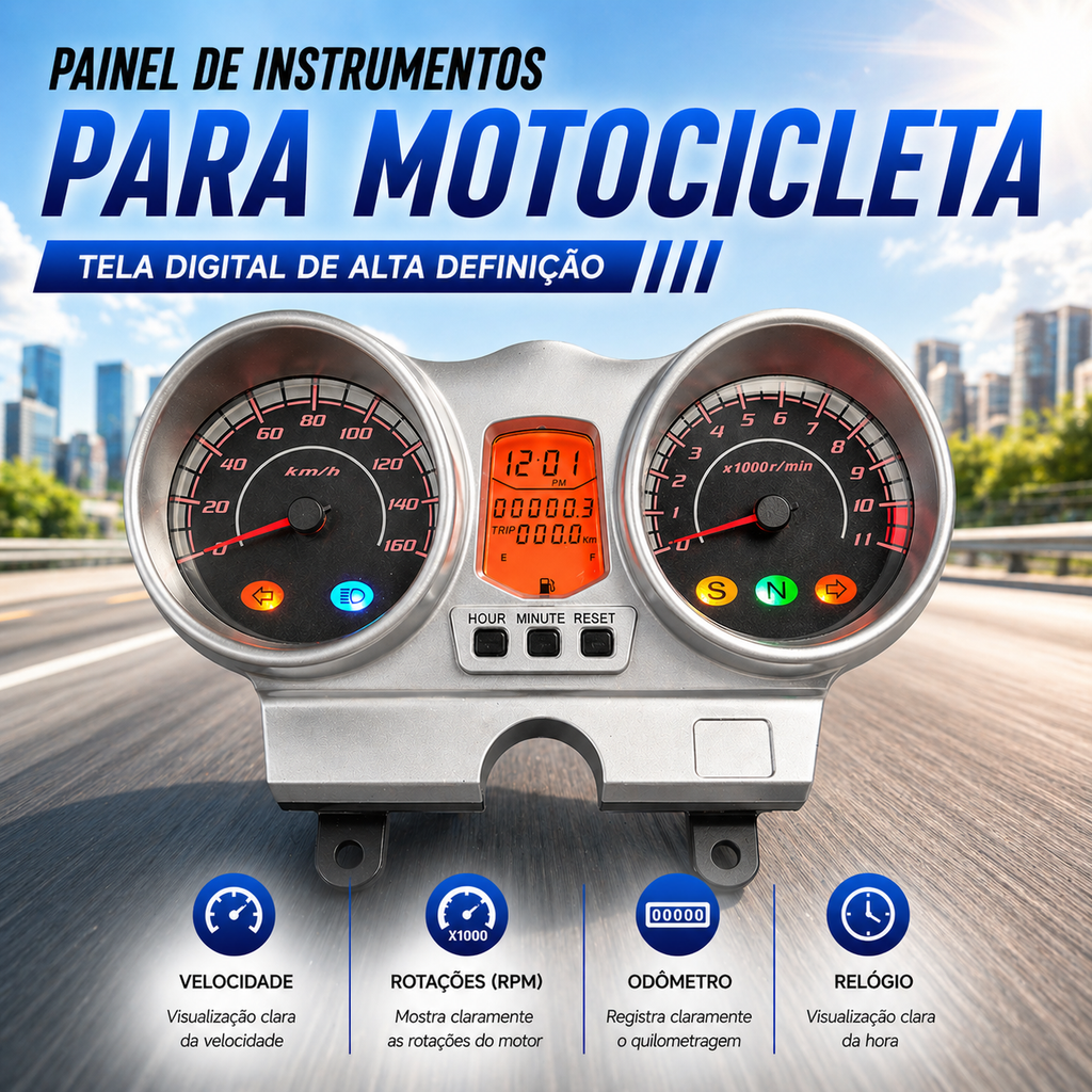 Painel digital de moto velocímetro tacômetro para (Honda CBX 250 Twister, CBF250 (2004-2012))