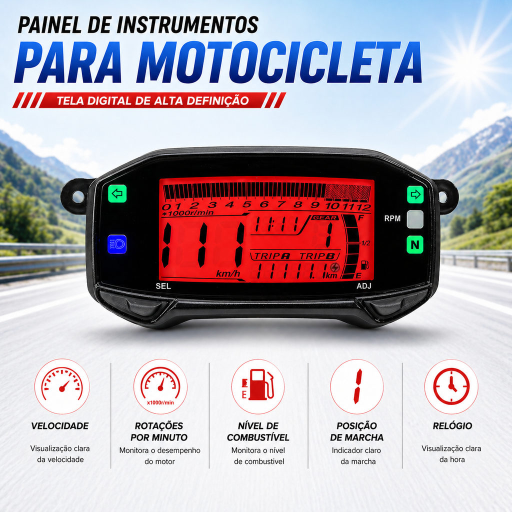 Painel digital para moto velocímetro tacômetro para (Suzuki Gixxer150 SF, Gixxer150, Suzuki GSX R150, Suzuki DR-Z4SM)