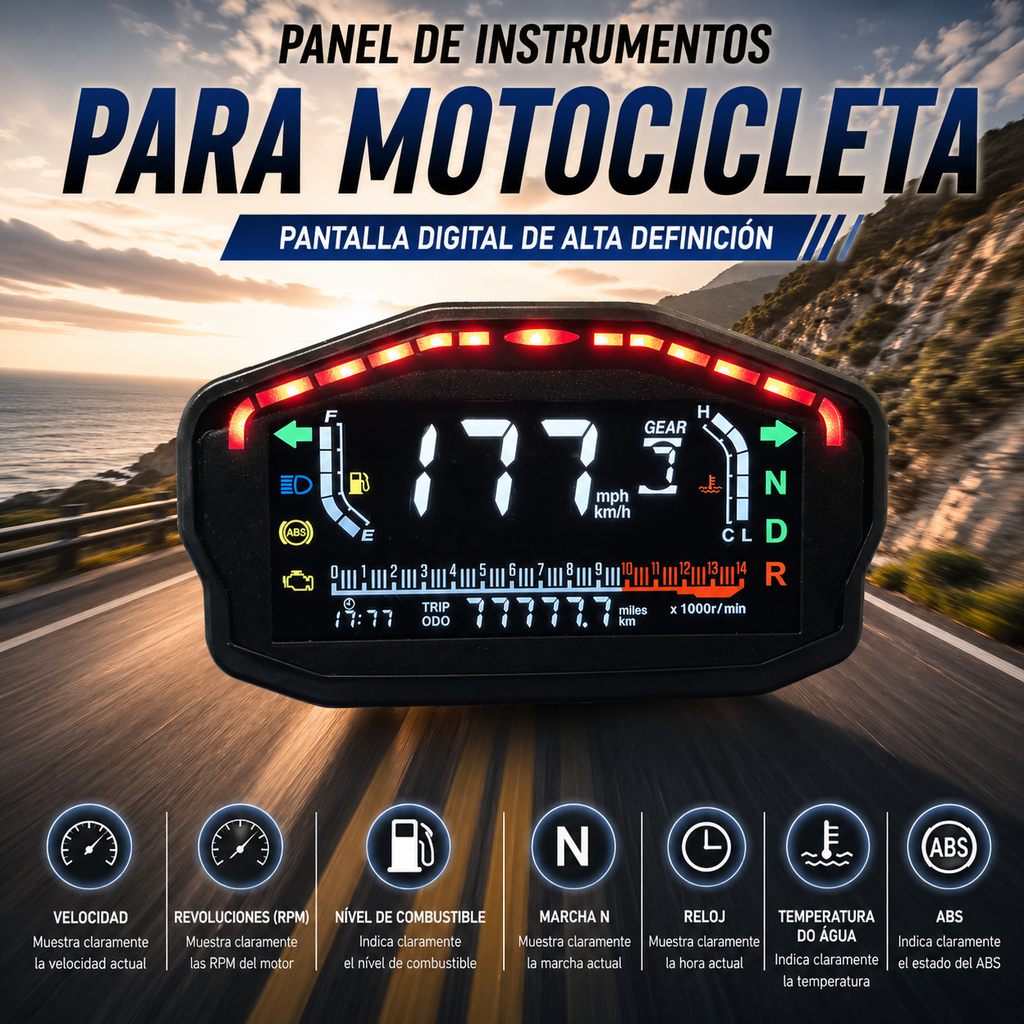 Painel digital universal para motos (velocímetro, tacômetro) para (Ducati, Kawasaki, Yamaha, Bera BR150, TX200, Arsen 150, Skygo 150, Honda CG125/150, Titan, CGL, XR, UM, Empire Keeway)