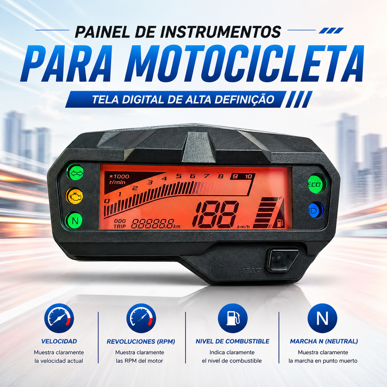 Painel digital para moto velocímetro hodômetro para (Yamaha Fz Fi V2, Fz s V2, Fzs 150, Yamaha FZ FI 150 2.0)