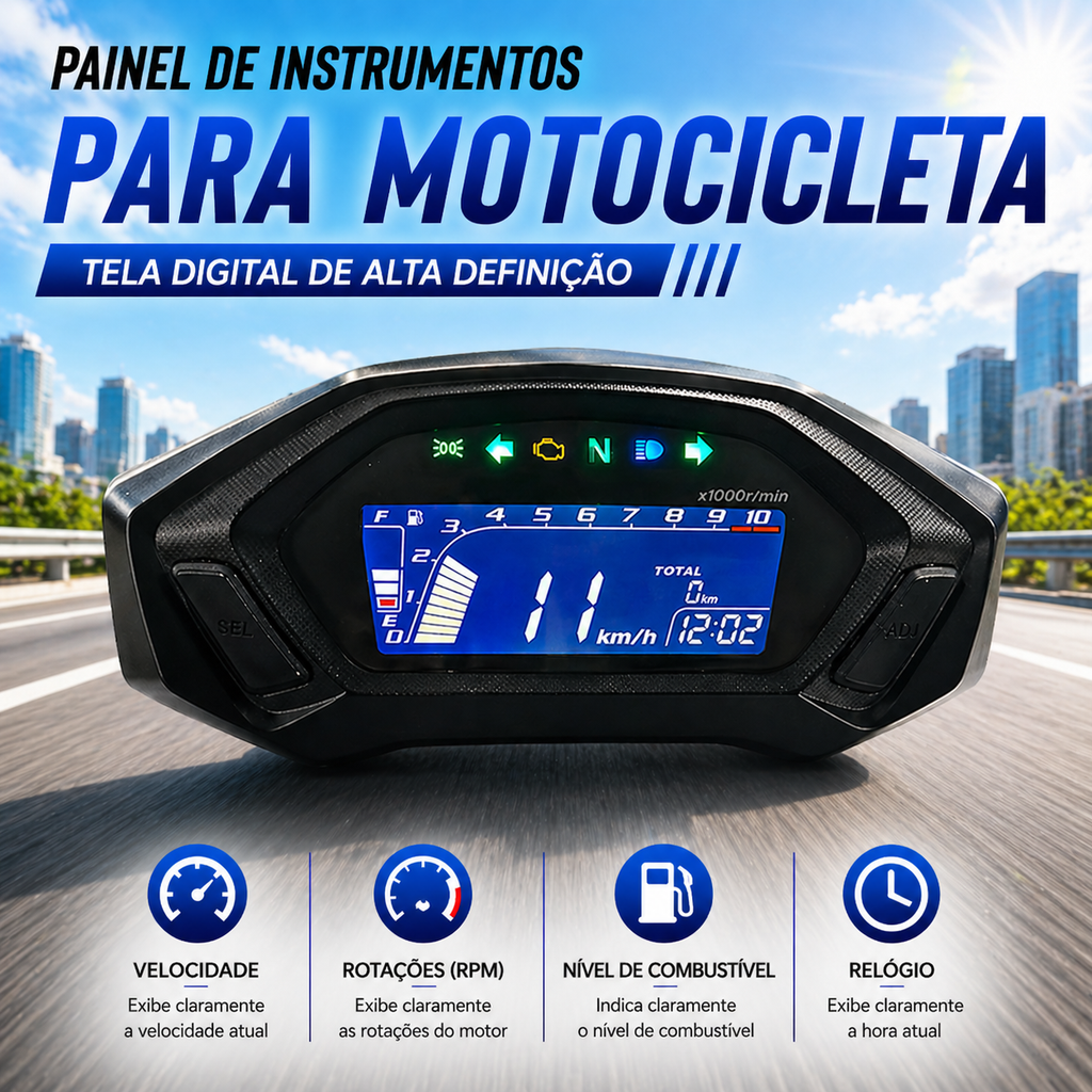 Painel digital para moto velocímetro tacômetro para (Honda CBF190R, CB190)