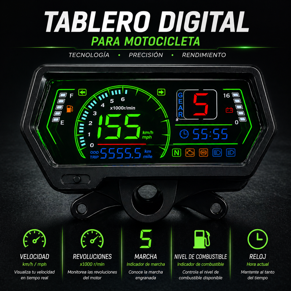 Painel digital para moto velocímetro tacômetro para (CG125 (Honda CG125, Honda TMX125, RUSI Macho Tc 125/150, Skygo 125), HONDA TMX ALPHA 125, escuda EM 200, AVA150, Bera SBR150)