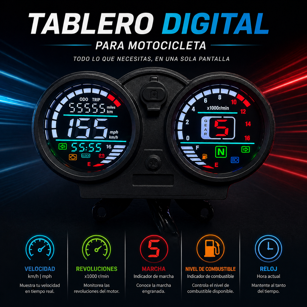 Painel digital para moto velocímetro tacômetro (Bera sbr150)