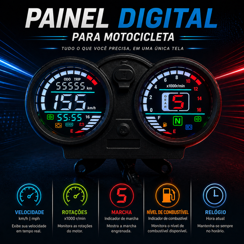 Painel digital para moto velocímetro tacômetro (Bera sbr150)