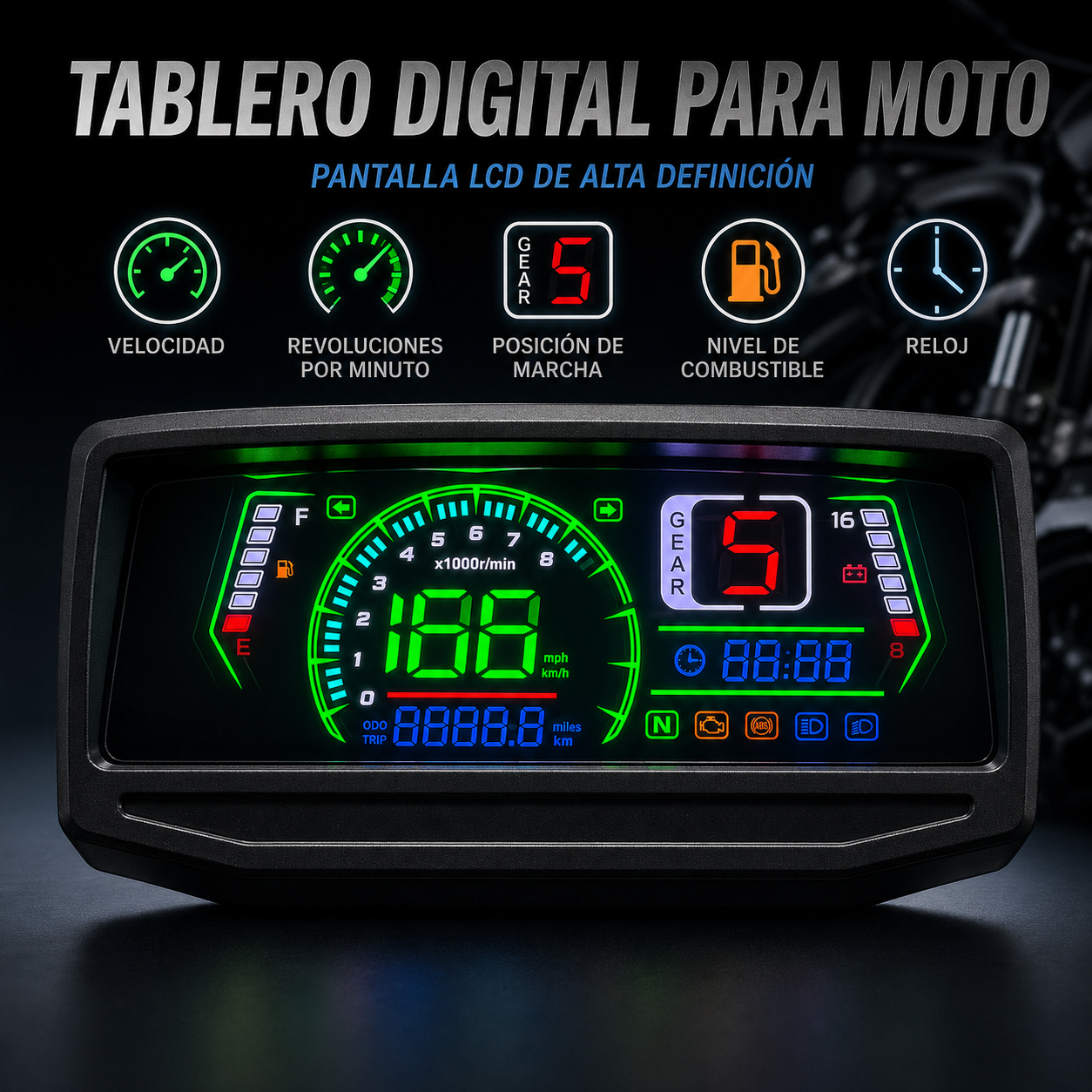 painel digital para moto velocímetro tacômetro para (Wuyang-Honda WY 125, GL PRO125, Keeway Horse 150 150cc, Honda CGL 125, Wanxin WY 150, Honda GL PRO, Honda GL MAX, ZS150-6, Lifan LF150, HONDA NL125, Velorex VX 125S, WX150-A 150)