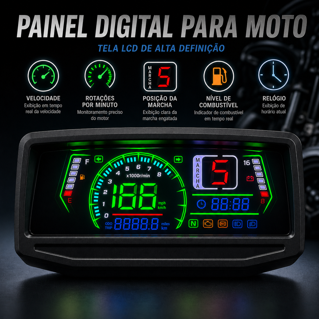 painel digital para moto velocímetro tacômetro para (Wuyang-Honda WY 125, GL PRO125, Keeway Horse 150 150cc, Honda CGL 125, Wanxin WY 150, Honda GL PRO, Honda GL MAX, ZS150-6, Lifan LF150, HONDA NL125, Velorex VX 125S, WX150-A 150)
