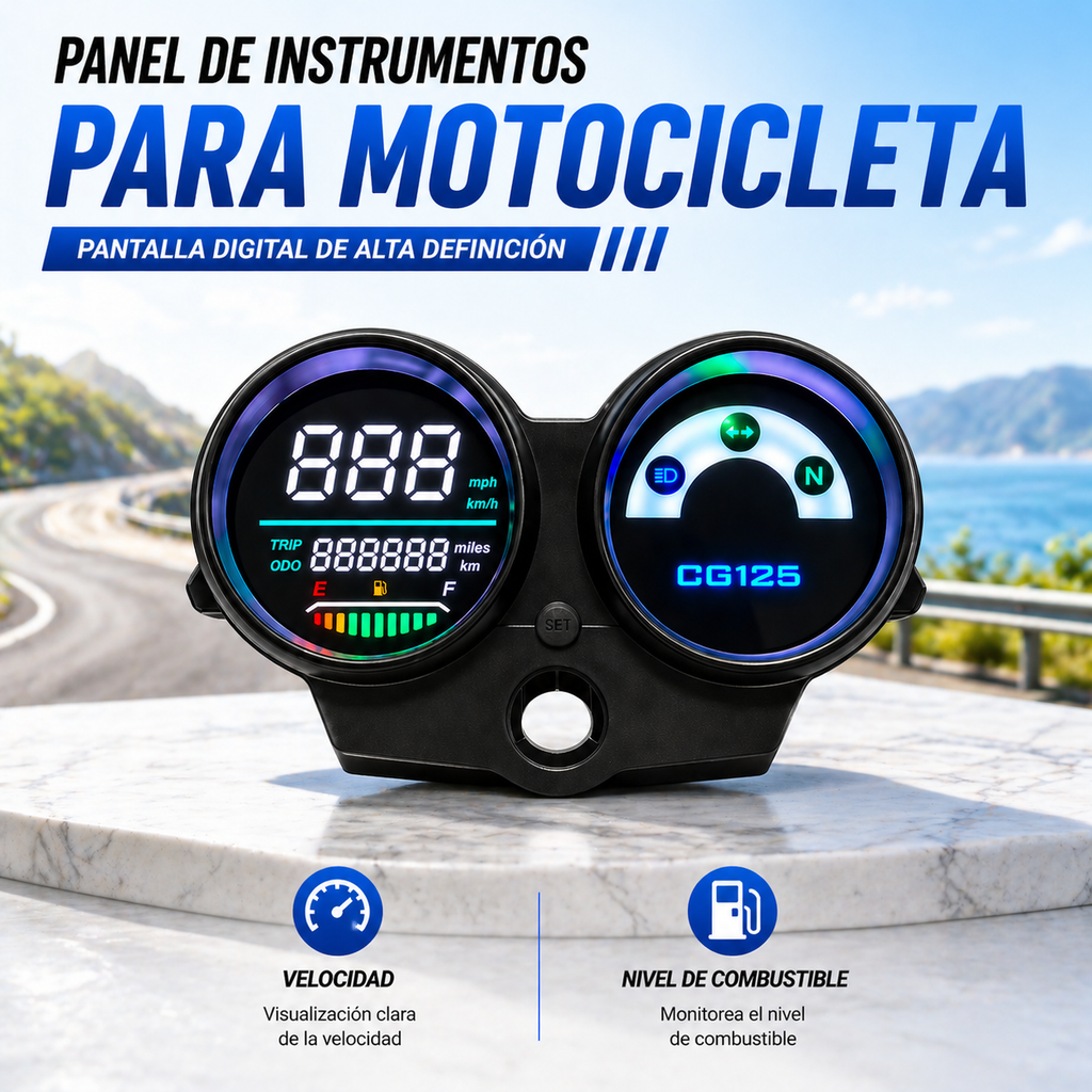 Painel digital para moto velocímetro tacômetro para (Honda CG 125 Titan/Titan KSE, Honda Fan 125 Es/Hero Splendor Plus, Honda Deluxe 125)