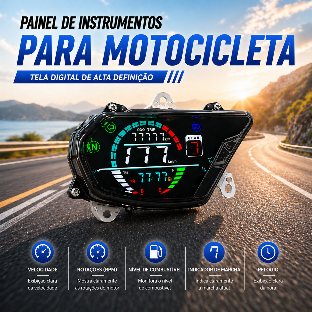 Painel digital para moto velocímetro tacômetro para (Honda POP110i)