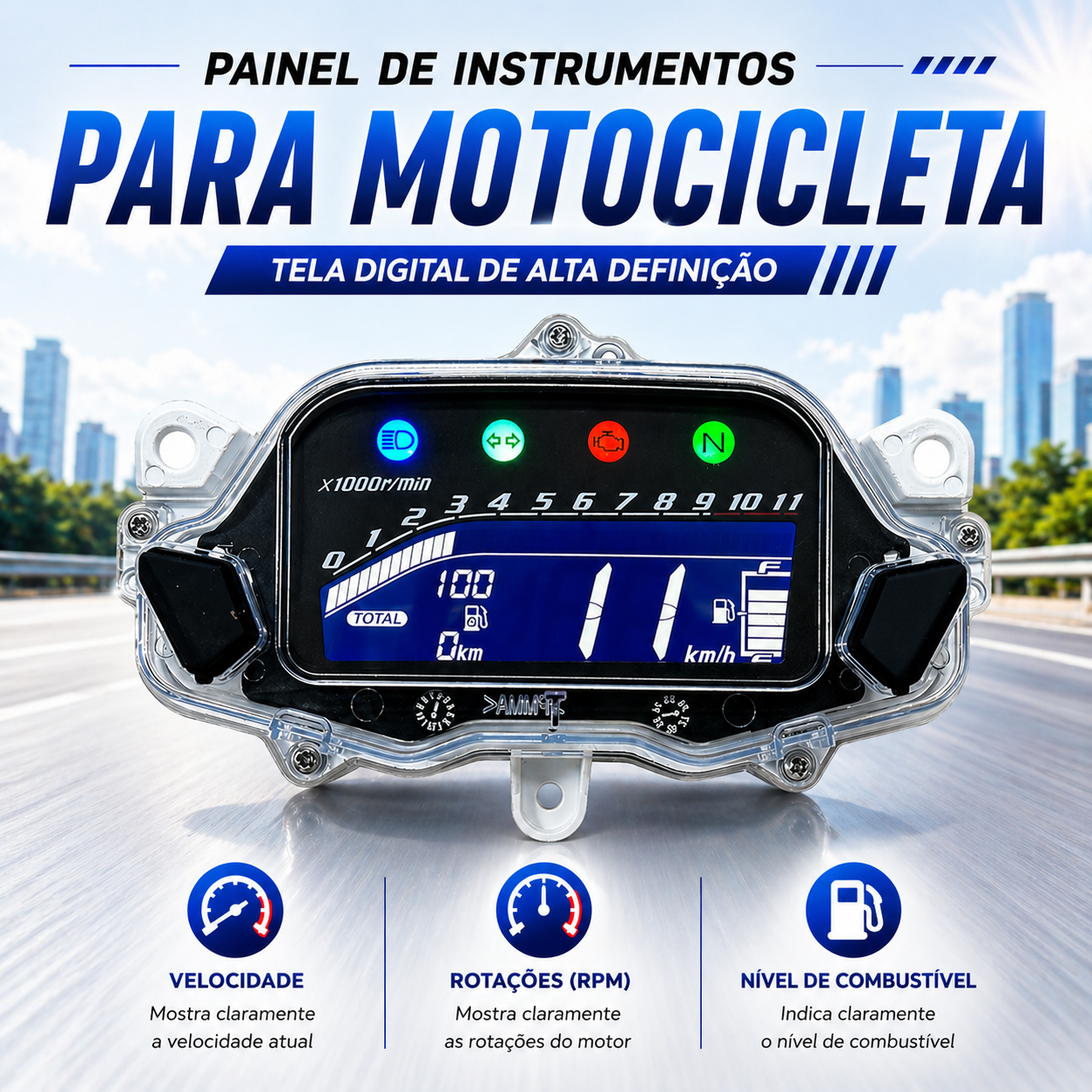 Painel digital para moto velocímetro tacômetro para (Honda CG Titan 160 Fan 2015-2024)