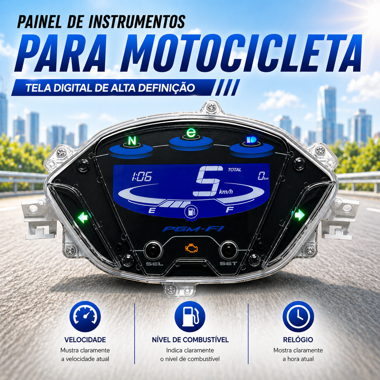 Painel digital para moto velocímetro tacômetro para (Honda BIZ 125 EX 2018-2024)