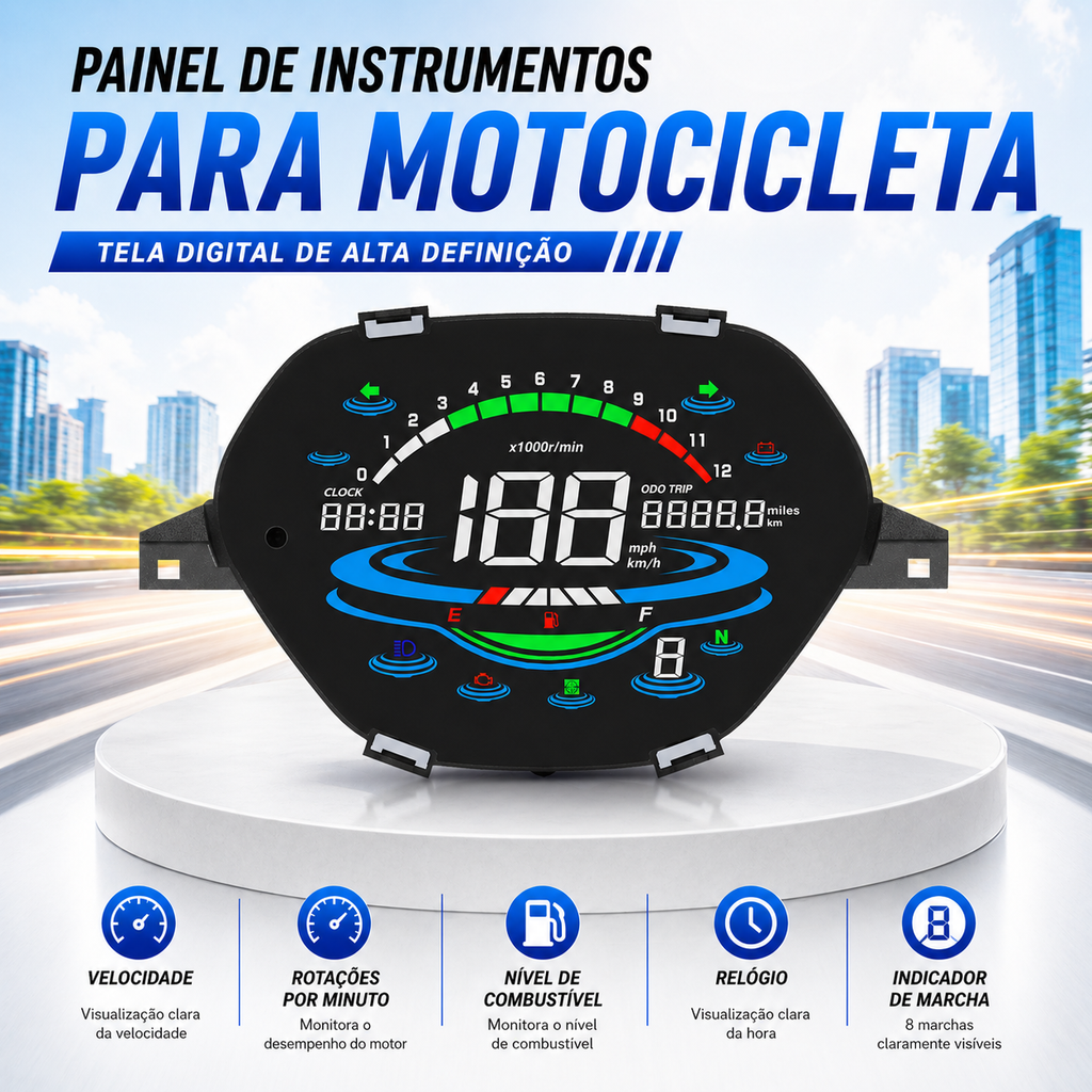 Painel digital de moto velocímetro tacômetro para (Honda Wave Alpha 100, Honda EX5 Classe 1 / CX / DX, Wave CX Alpha ano, Wave110 DX, Shineray Phoenix 50, AKT 110)