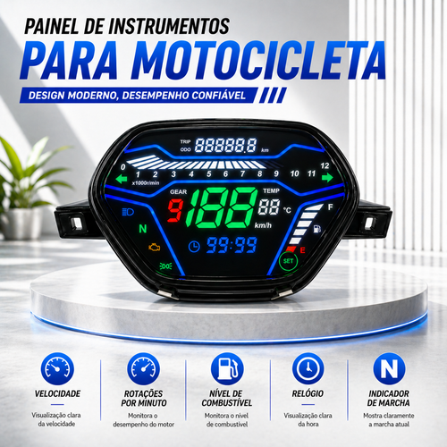 Painel digital de moto velocímetro tacômetro para (Honda Wave Alpha 100, Honda EX5 Class 1 / CX / DX, Wave CX Alpha, Wave110 DX, Italika At110, Shineray Phoenix 50, AKT 110)