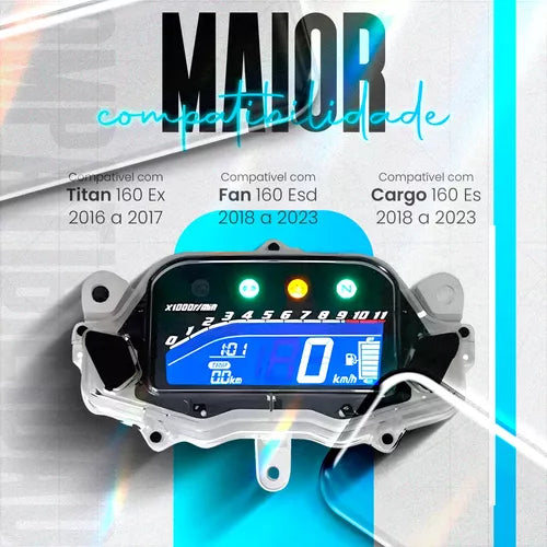 Painel digital para moto velocímetro tacômetro para (Honda CG Titan 160 Fan 2015-2024)