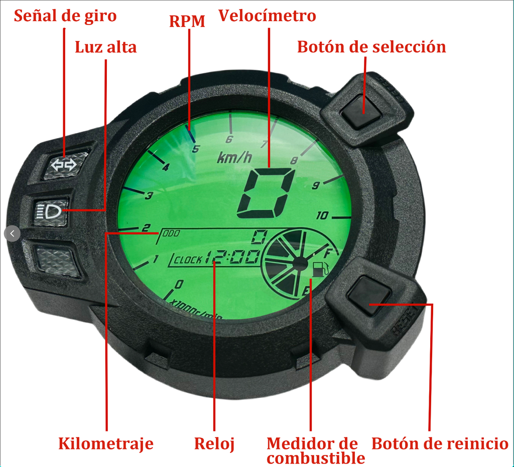 Painel digital universal para velocímetro e tacômetro de moto (Yamaha Zuma125, BWS125, YW125, Kymco Agility 125, XBWS 125, Cross 2.0 125 ccm rot, DUCONDA DUX 150, speedo/Digitalmeter KTC xride (TTX) di fino fi 115)