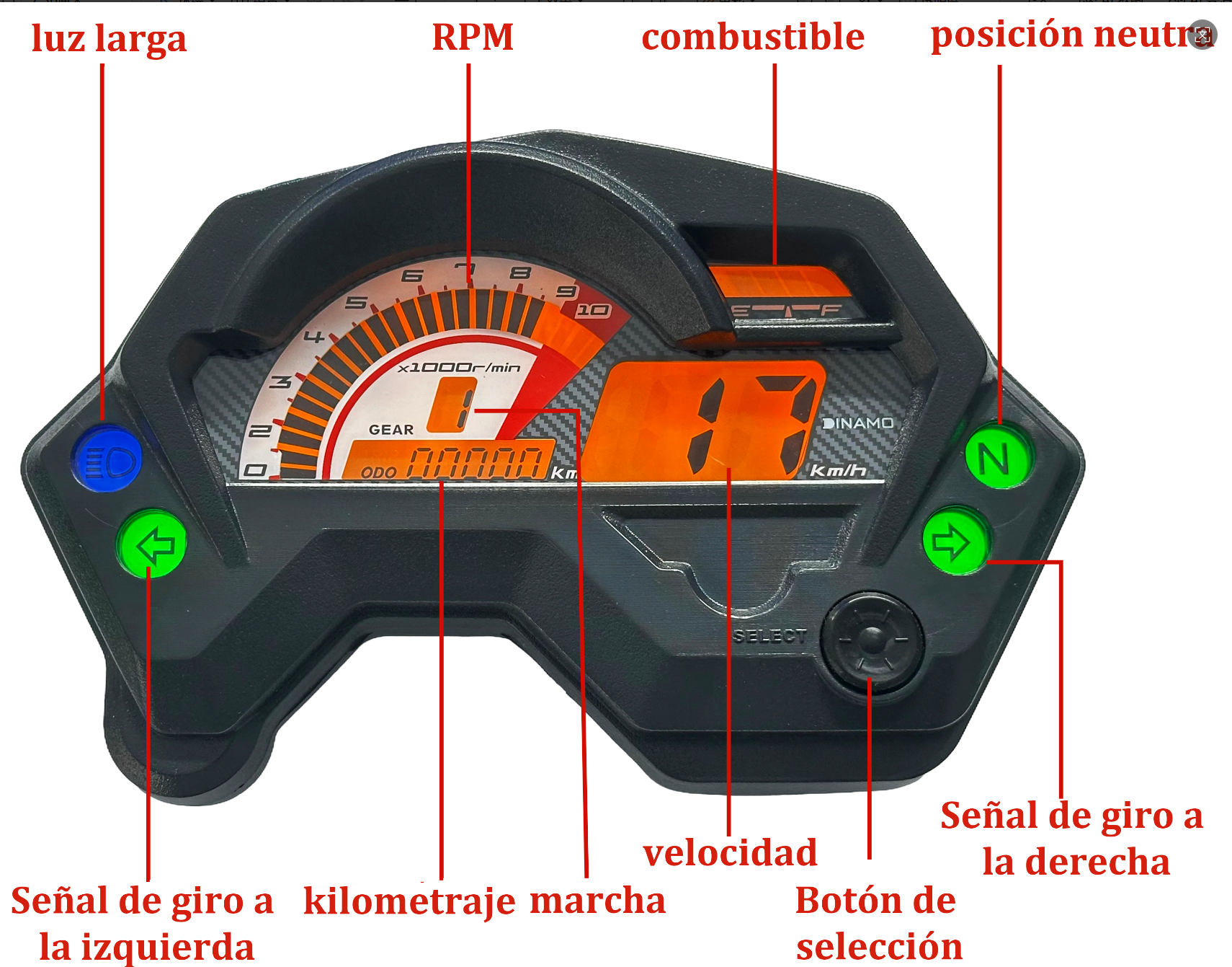Painel digital para moto com velocímetro e tacômetro para (Yamaha FZ16, FZV1, Scooter Tryker Trike Gas 200cc, Romet RXC 125, Yamaha Fazer 150)