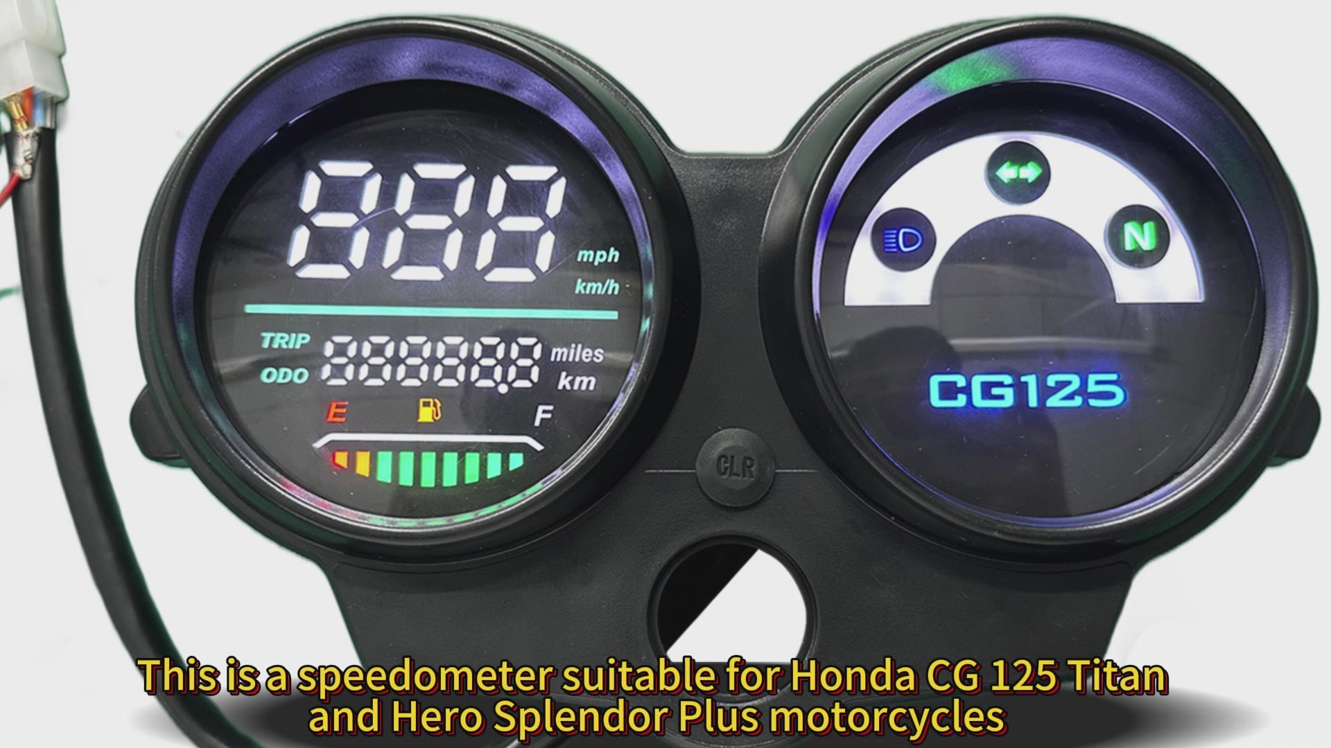 Painel digital para moto velocímetro tacômetro para (Honda CG 125 Titan/Titan KSE, Honda Fan 125 Es/Hero Splendor Plus, Honda Deluxe 125)
